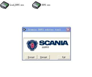 Scania Sops संपादक उपकरण Scania VCI 2 बताकर फ़ाइल एंक्रिप्टर / डीक्रिप्टर के साथ पैरामीटर्स को संशोधित करें