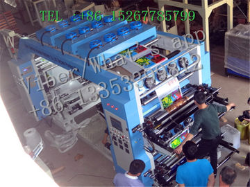 रोल कागज मुद्रण / प्लास्टिक की फिल्म के लिए 4 रंग Flexo मुद्रण मशीन